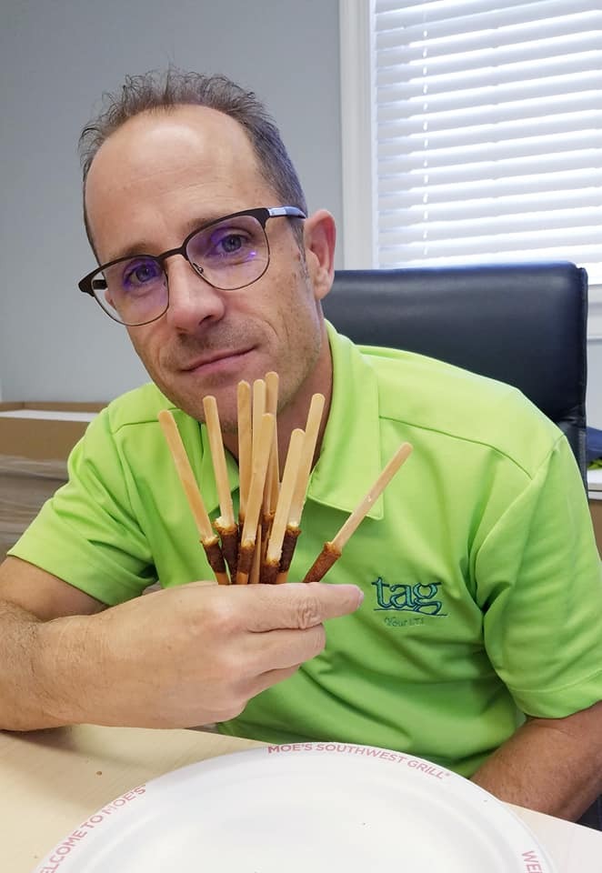 After shot of CEO Sean Francis on TAG’s Annual Corndog Day