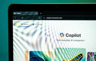 Screenshot of Microsoft Copilot's homepage featuring AI-driven productivity tools with the tagline 'Your everyday AI companion'